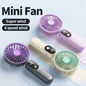 Portable Mini Fan - Purple, Black, Cream, Mint